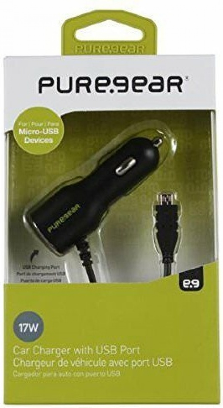 Pure Gear Billaddare 3.4A Micro-USB, Svart Pure Gear Billaddare 3.4A Micro-USB, Svart
