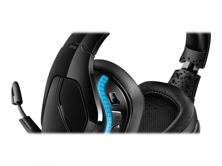 Logitech Gaming Headset G935 - 7,1 kanaler - full storlek - trådlöst - svart, bl