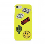 Puro Skal till iPhone SE/8/7, Patch Mania, 5st dekaler, Anpassningsbart, Gul