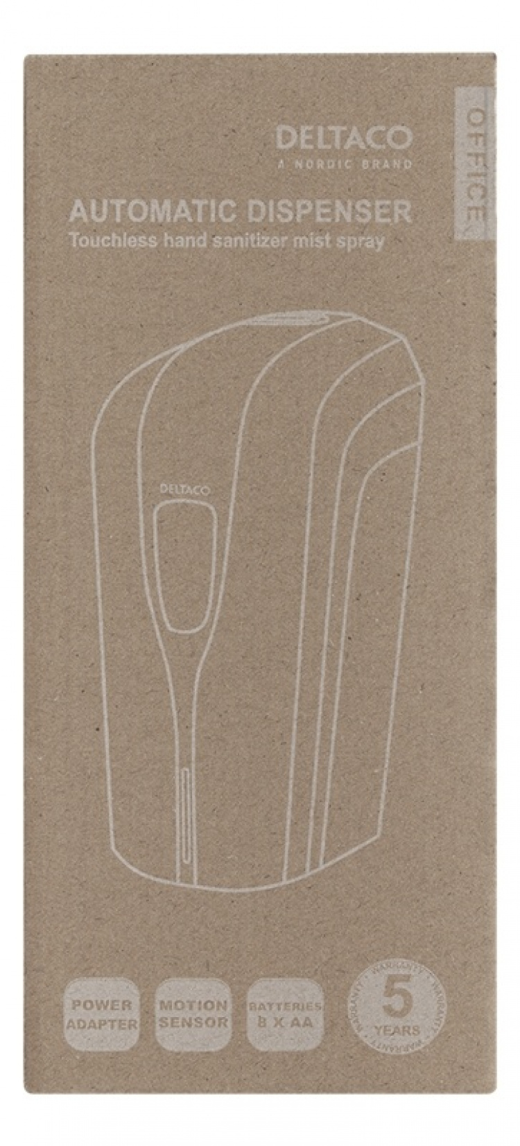 DELTACO beröringsfri antibakteriell dispenser, 1000 ml DELTACO beröringsfri antibakteriell dispenser, 1000 ml