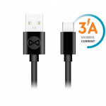 Forever kabel USB - USB-C 1,0 m 3A, Svart Forever kabel USB - USB-C 1,0 m 3A, Svart
