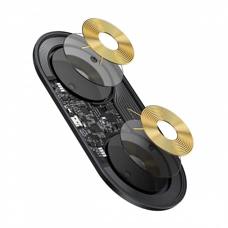 Baseus trådlös laddare 2-i-1 18W, Transparent