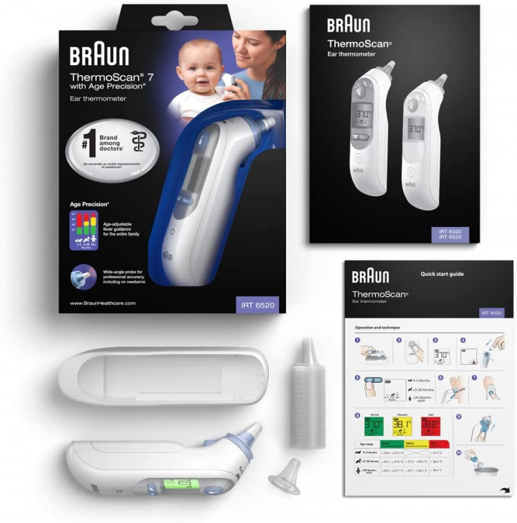 Braun IRT6520 ThermoScan 7 Örontermometer, Vit