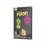 Forever Light Neon LED-ljus Enhörning batteri + USB FLNEO1, Rosa