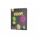Forever Light Neon LED-Lampa HEART batteri + USB FLNEO7, Röd Forever Light Neon LED-Lampa HEART batteri + USB FLNEO7, Röd