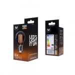 Forever Light LED-lampa Glödtråd E27 A60 4W 230V 2000K 400lm COG, Sotat glas