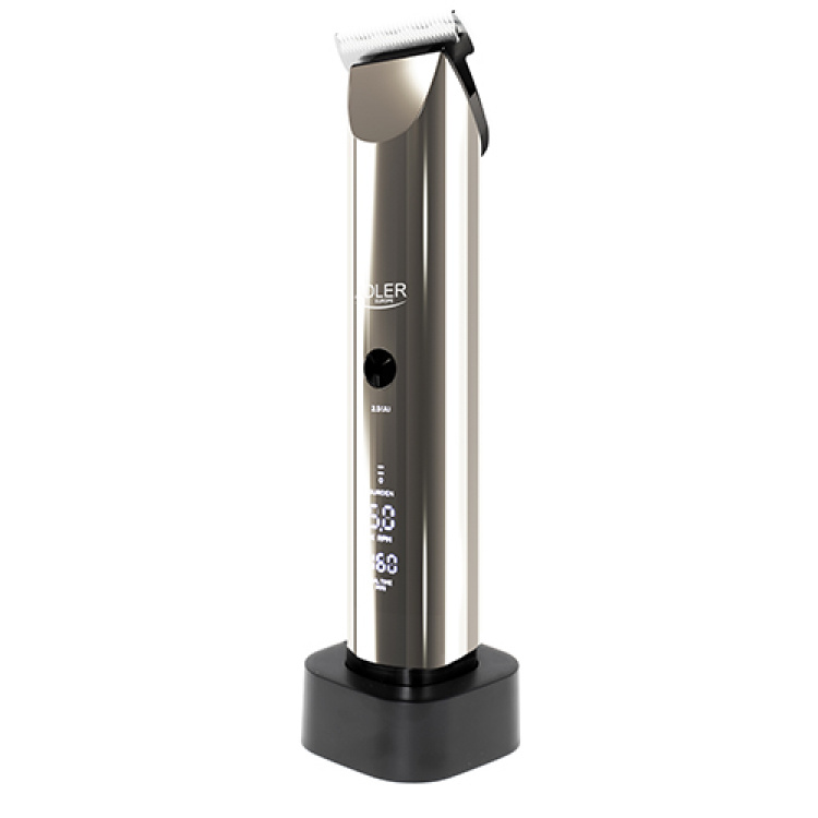 Adler AD 2834 Hårtrimmer LCD som visar batteri, hastighet & underhåll
