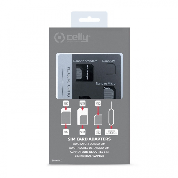 Celly SIM-kit SIM-kortsadaptrar 3-pack