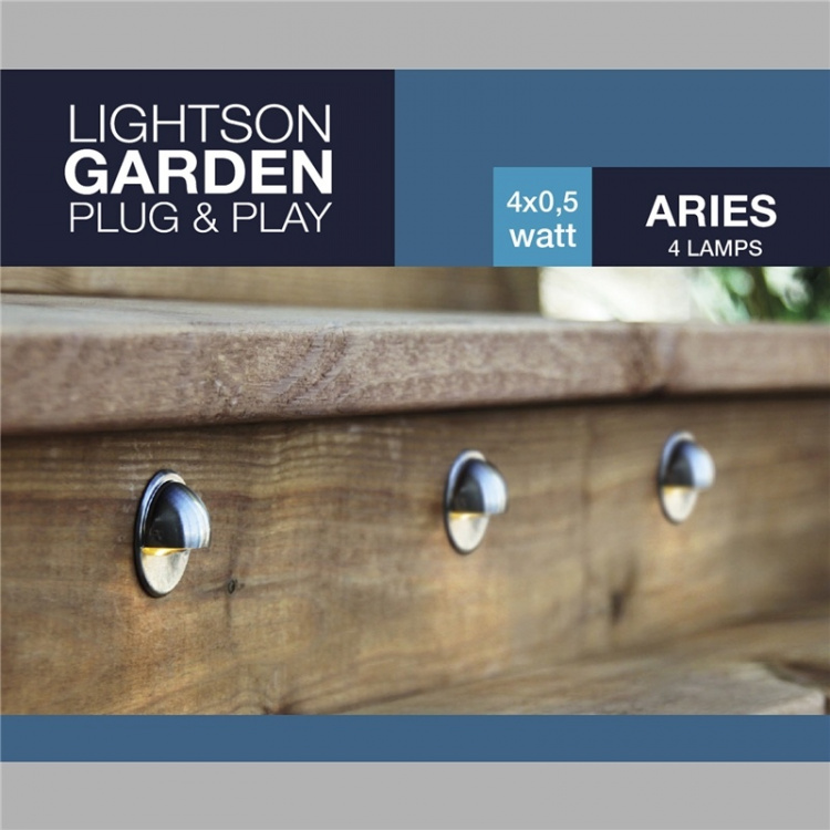 LightsOn Aries 4 lampor 10lm Ø3,5cm Zink