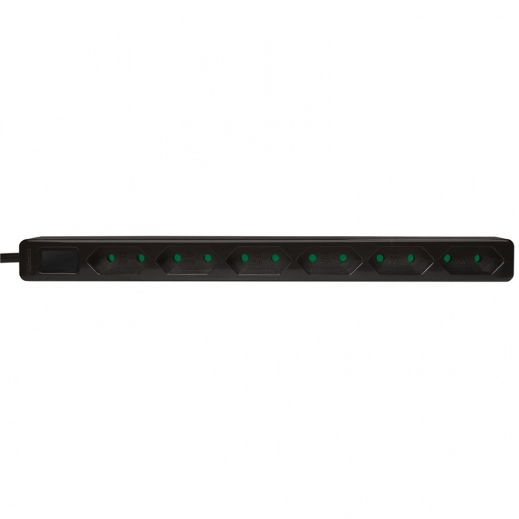 LogiLink Grenuttag Slim Euro 6vägs 1,5m Svart