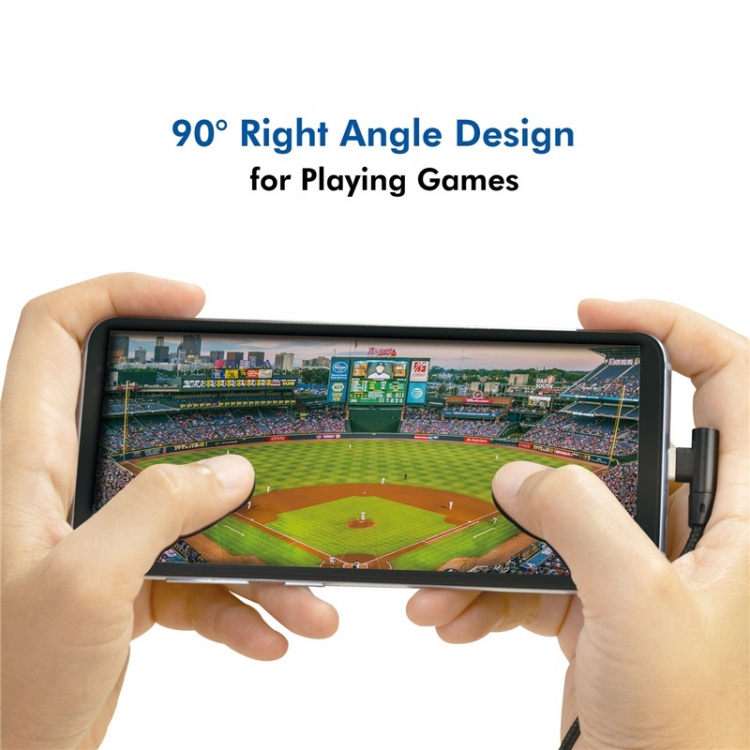 LogiLink USB-A till USB-C Kabel Vinklad Flätad 15W 0,3m Svart