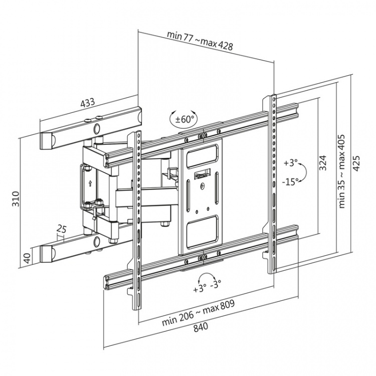 LogiLink Väggfäste TV 43-90 LogiLink Väggfäste TV 43-90