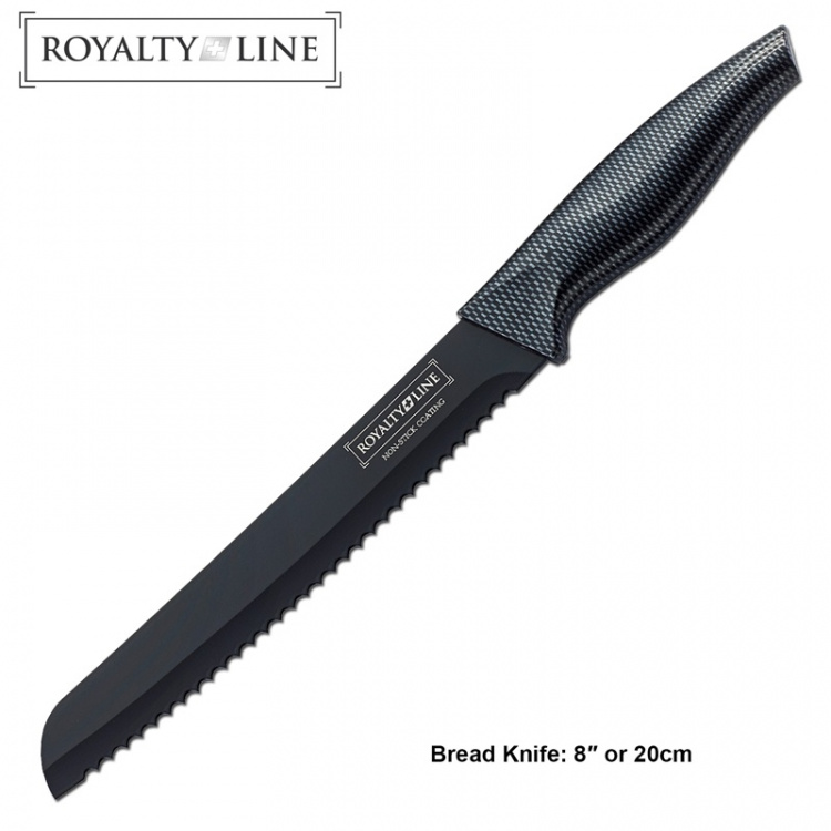 Royalty Line RL-CB5P, Knivset i 5 delar och skalare, Svart