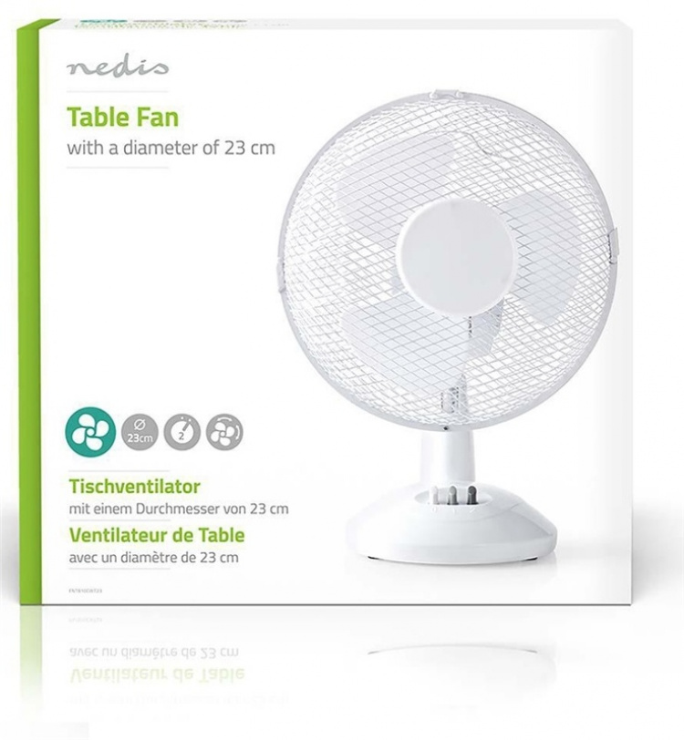 Nedis Bordsfläkt | 23 cm diameter | 3 hastigheter | Oscillerande | Vit