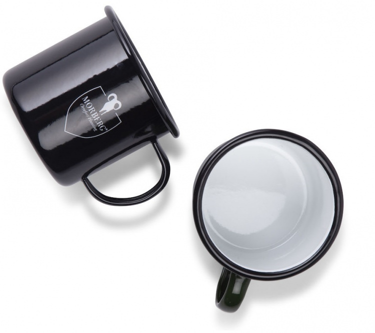 Morberg Orrefors Hunting Emaljerad Metallmugg, Svart