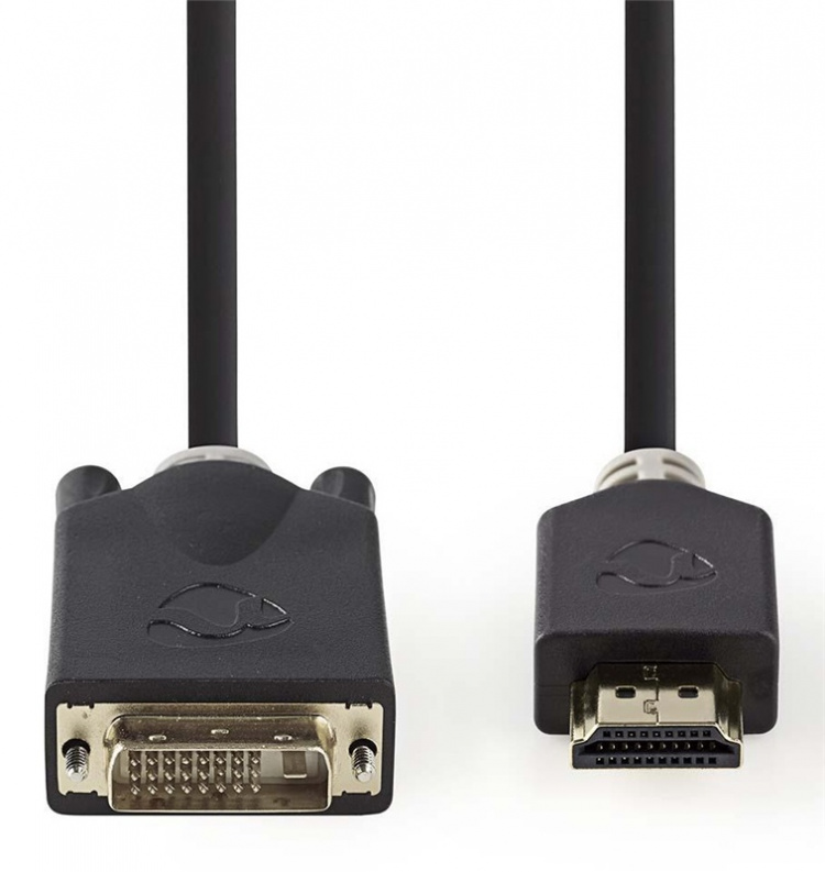 Nedis HDMI™ kabel | HDMI™ Kontakt | DVI-D 24+1-Pin Hane | 1080p | Guldplaterad | 2.00 m | Rak | PVC | Antracit | Window Box med Euro Lock Nedis HDMI™ kabel | HDMI™ Kontakt | DVI-D 24+1-Pin Hane | 1080p | Guldplaterad | 2.00 m | Rak | PVC | Antracit | Window Box med Euro Lock