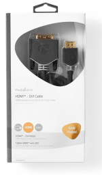 Nedis HDMI™ kabel | HDMI™ Kontakt | DVI-D 24+1-Pin Hane | 1080p | Guldplaterad | 2.00 m | Rak | PVC | Antracit | Window Box med Euro Lock Nedis HDMI™ kabel | HDMI™ Kontakt | DVI-D 24+1-Pin Hane | 1080p | Guldplaterad | 2.00 m | Rak | PVC | Antracit | Window Box med Euro Lock