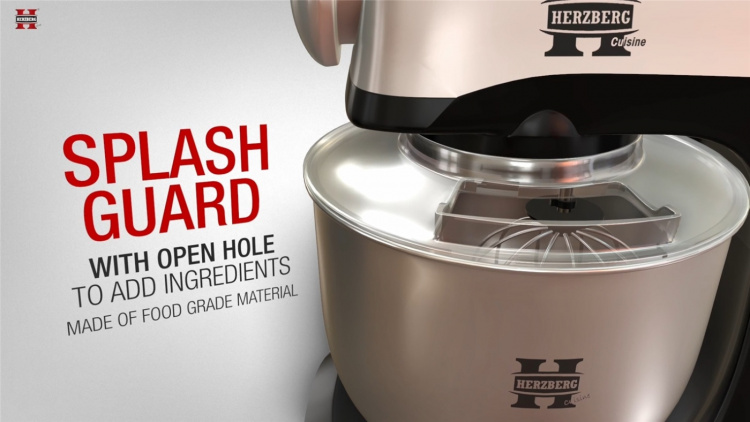 Herzberg HG-5029, Köksmaskin 1200W, Grå