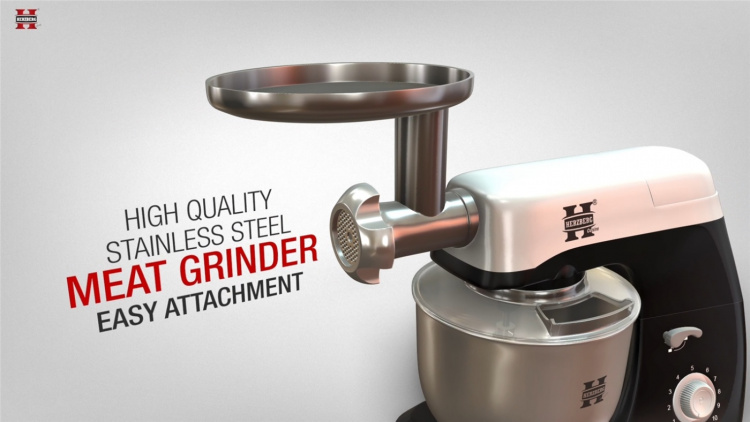 Herzberg HG-5029, Köksmaskin 1200W, Grå