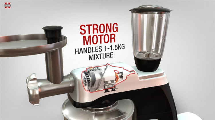 Herzberg HG-5029, Köksmaskin 1200W, Grå