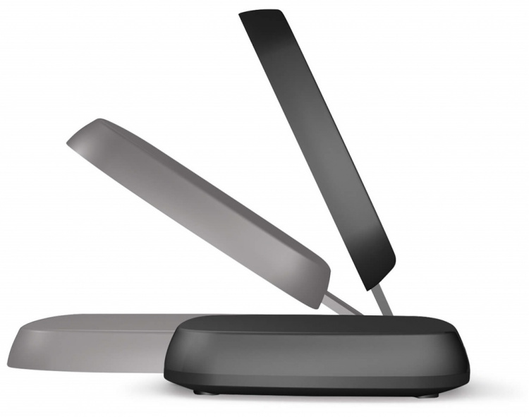 Zens Trådlös Qi-laddare med ställ, 10W snabbladdning, Svart, Bulk