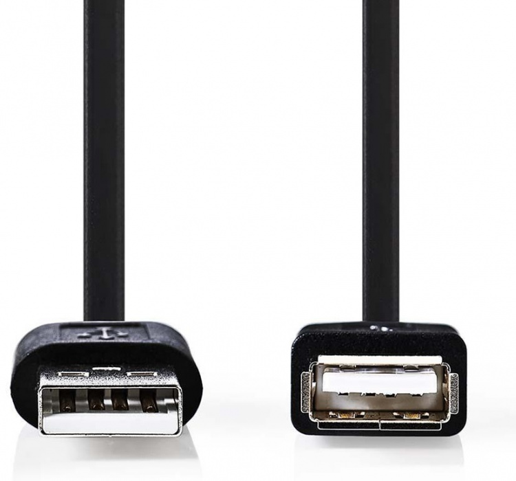 USB 2.0-kabel | A-hane - USB A-hona | 2.0 m | Svart