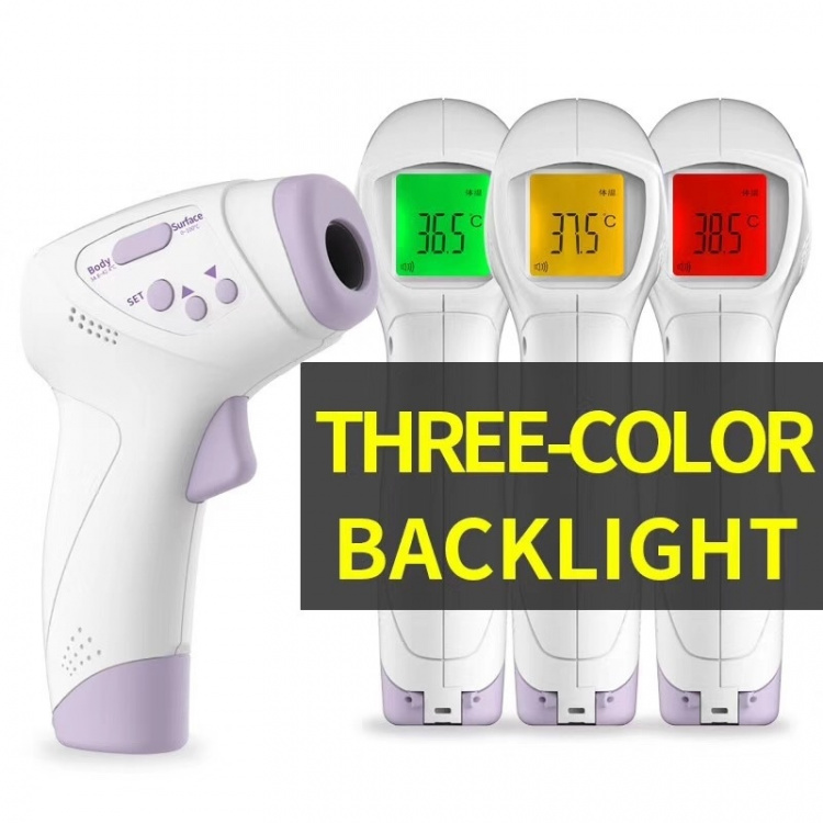 Febertermometer, beröringsfri med IR-teknik för barn/vuxna, Lila/Vit