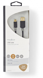 Nedis USB-kabel | USB 2.0 | USB-A Hane | USB Mini-B 5 pin Hane | 480 Mbps | Guldplaterad | 2.00 m | Rund | PVC | Antracit | Kartong med fönster Nedis USB-kabel | USB 2.0 | USB-A Hane | USB Mini-B 5 pin Hane | 480 Mbps | Guldplaterad | 2.00 m | Rund | PVC | Antracit | Kartong med fönster
