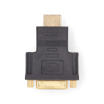 Nedis HDMI™ Adapter | HDMI™ Kontakt | DVI-D 24+1-Pin Hona | Guldplaterad | Rak | ABS | Antracit | 1 st. | Låda