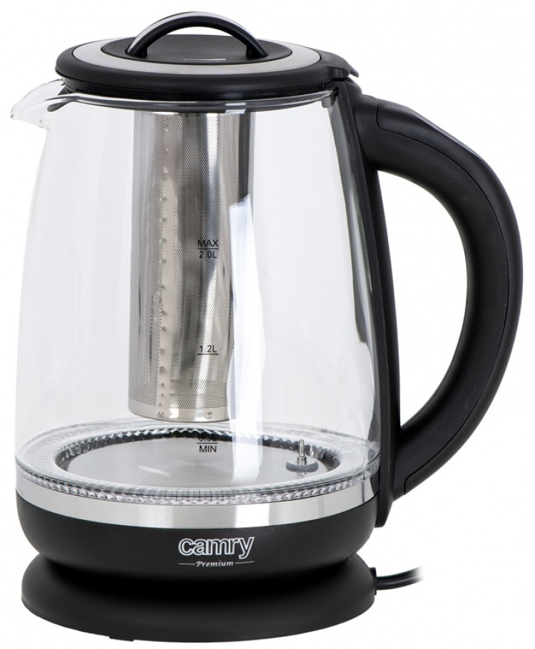 Camry CR 1290 Vattenkokare glas 2,0 l - med temp. kontroll och tebryggare