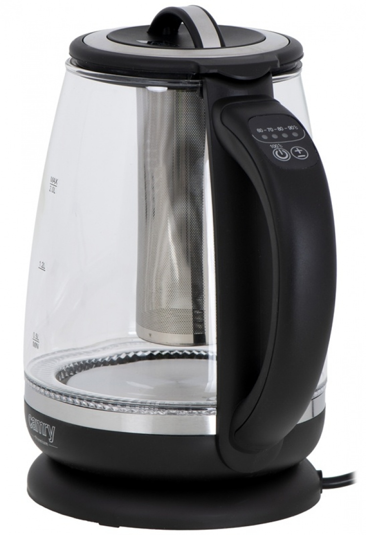 Camry CR 1290 Vattenkokare glas 2,0 l - med temp. kontroll och tebryggare