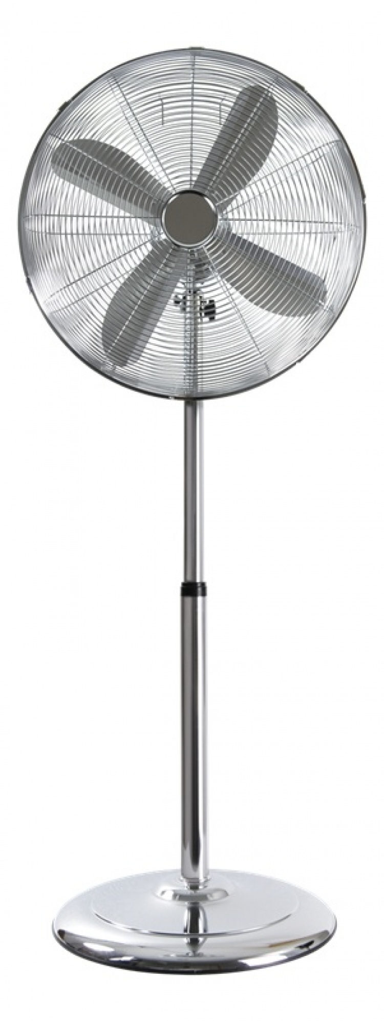 NORDIC HOME Kraftfull Golvfläkt i metall, 60W, 450mm, 3-lägen, Krom
