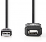 Aktiv förlängningskabel USB 2.0 Svart, 5m