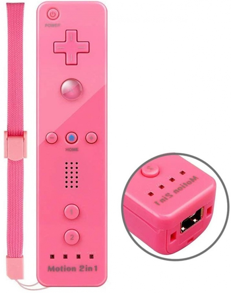 Remote Plus + Nunchuck kompatibel med Wii-Wii U, Rosa Remote Plus + Nunchuck kompatibel med Wii-Wii U, Rosa