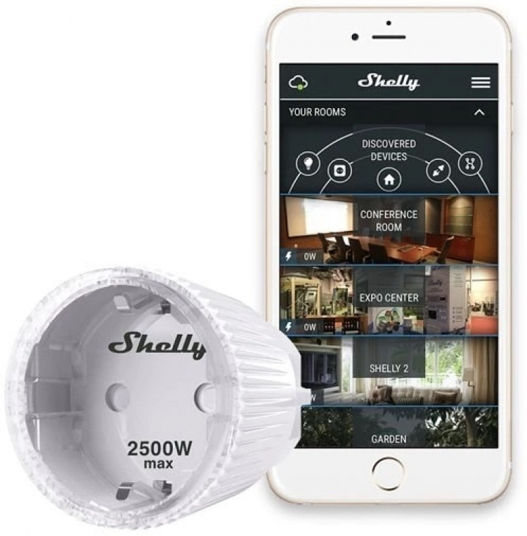 Shelly Plug S Liten fjärrströmbrytare (plug) med energimätning och WiFi