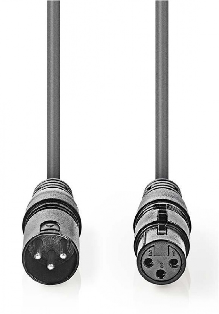 Nedis Balanserad ljudkabel | XLR 3-stifts hane | XLR 3-stifts hona | Nickelplaterad | 20.0 m | Rund | PVC | Mörkgrå | Presentbox