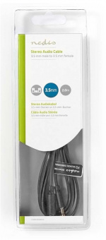 Nedis Stereoljudkabel | 3.5 mm Hane | 3.5 mm Hona | Nickelplaterad | 2.00 m | Rund | Svart | Låda Nedis Stereoljudkabel | 3.5 mm Hane | 3.5 mm Hona | Nickelplaterad | 2.00 m | Rund | Svart | Låda