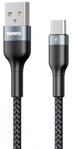 Remax Flätad USB-A till USB C-kabel 2.4A, 1m