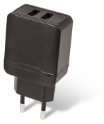 Maxlife USB-snabbladdare, MXTC-02, 2xUSB, fast charge, svart (2,4 A)