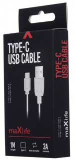 Maxlife USB-C Laddkabel för snabbladdning (2A), 1m