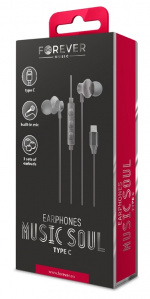 Music Soul - In-Ear hörlurar med USB-C, Svart