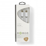 Nedis koaxialkabel | IEC (Koax) Hane | IEC (Koax) Hona | Guldplaterad | 100 dB | 75 Ohm | Dubbelskärmad | 5.00 m | Rund | PVC | Vit | Låda Nedis koaxialkabel | IEC (Koax) Hane | IEC (Koax) Hona | Guldplaterad | 100 dB | 75 Ohm | Dubbelskärmad | 5.00 m | Rund | PVC | Vit | Låda