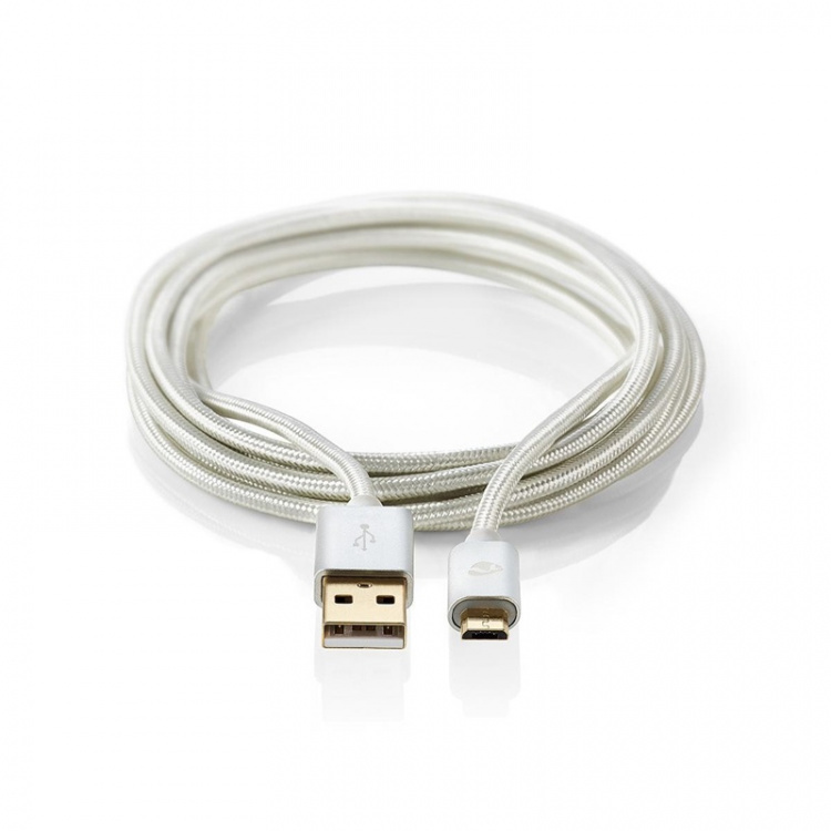 USB-A hane 2.0 till microUSB | Guldpläterad, 2.0 m USB-A hane 2.0 till microUSB | Guldpläterad, 2.0 m