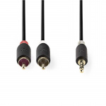 Nedis Stereoljudkabel | 3.5 mm Hane | 2x RCA Hane | Guldplaterad | 2.00 m | Rund | Antracit | Låda Nedis Stereoljudkabel | 3.5 mm Hane | 2x RCA Hane | Guldplaterad | 2.00 m | Rund | Antracit | Låda
