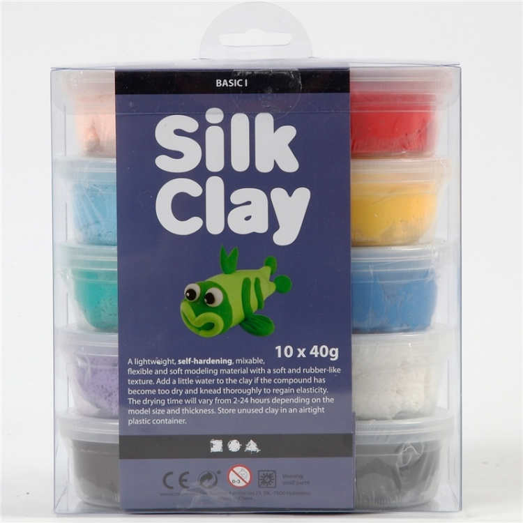Silk Clay Mixade Färger Basic 1 10x40g