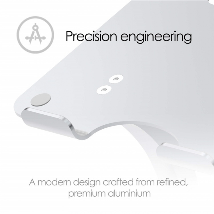 Desire2 Laptopställ Dual Pivot Riser Justerbar Aluminium Silver