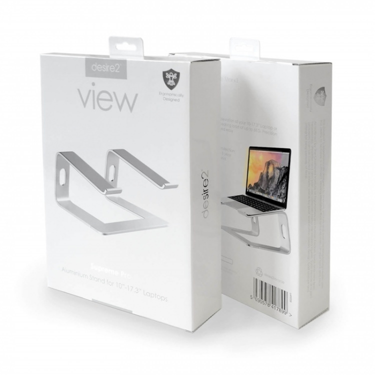Desire2 Laptopställ Supreme Pro Aluminium Silver
