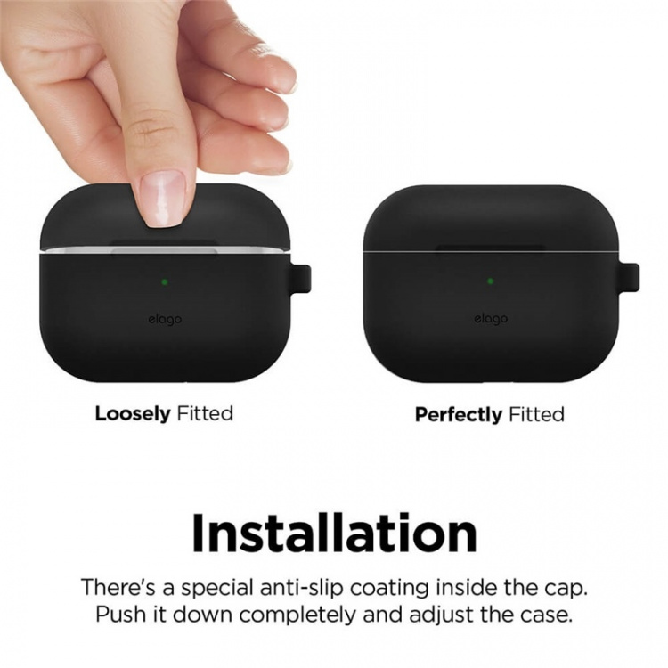 Elago Skyddsväska för Airpod Pro med Hängare Svart Elago Skyddsväska för Airpod Pro med Hängare Svart