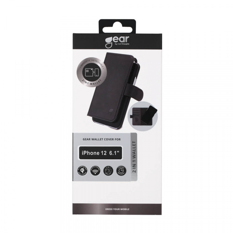 Gear Mobilfodral 2-i-1 3 Kortfack Svart - iPhone 12/12 Pro Gear Mobilfodral 2-i-1 3 Kortfack Svart - iPhone 12/12 Pro