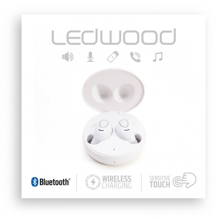 LEDWOOD Hörlur i9 TWS True Wireless In-Ear Vit Mic